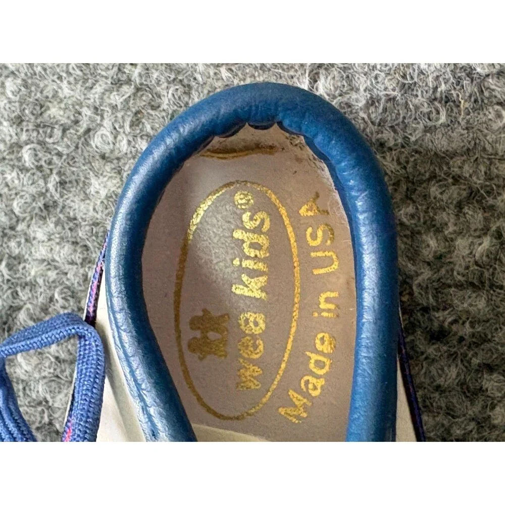 Wee Kids Vintage Infants Shoes Size 0 NEWBORN Boys 1990 Stars Made in USA Blue